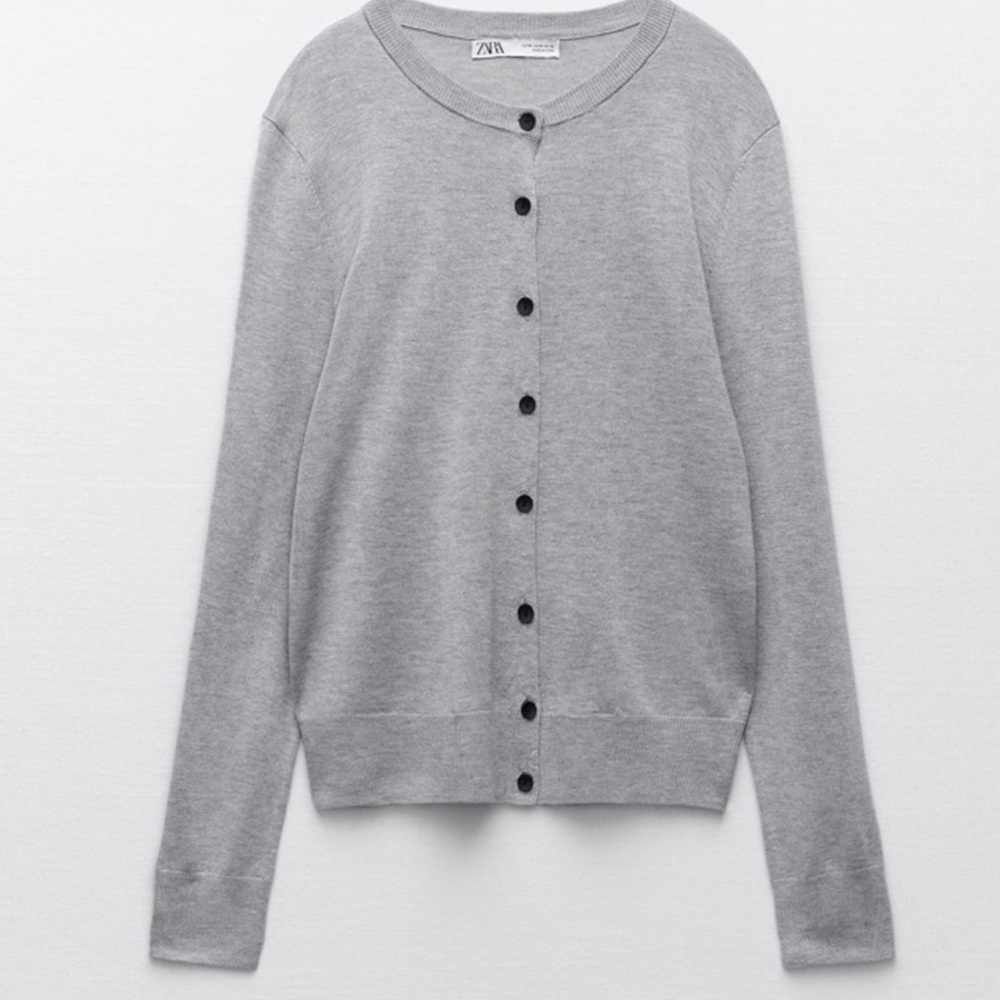 Zara basic knit cardigan in gray